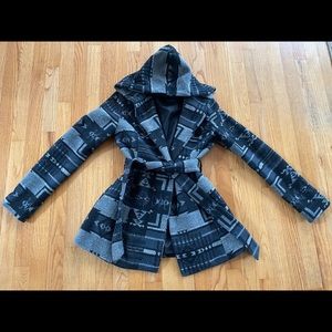 Tribal Print Jacket with Waist Wrap Tweed